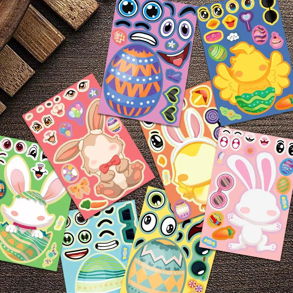 Face Stickers 8-Sheet Funny Party Favors Fun Kids Make Your Own Stickers For Boys Girls Children Home School Car Travel Arts Zpaxo