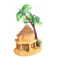 Resin Aquarium House Decoration Miniature Coconut Tree Shelter Fish