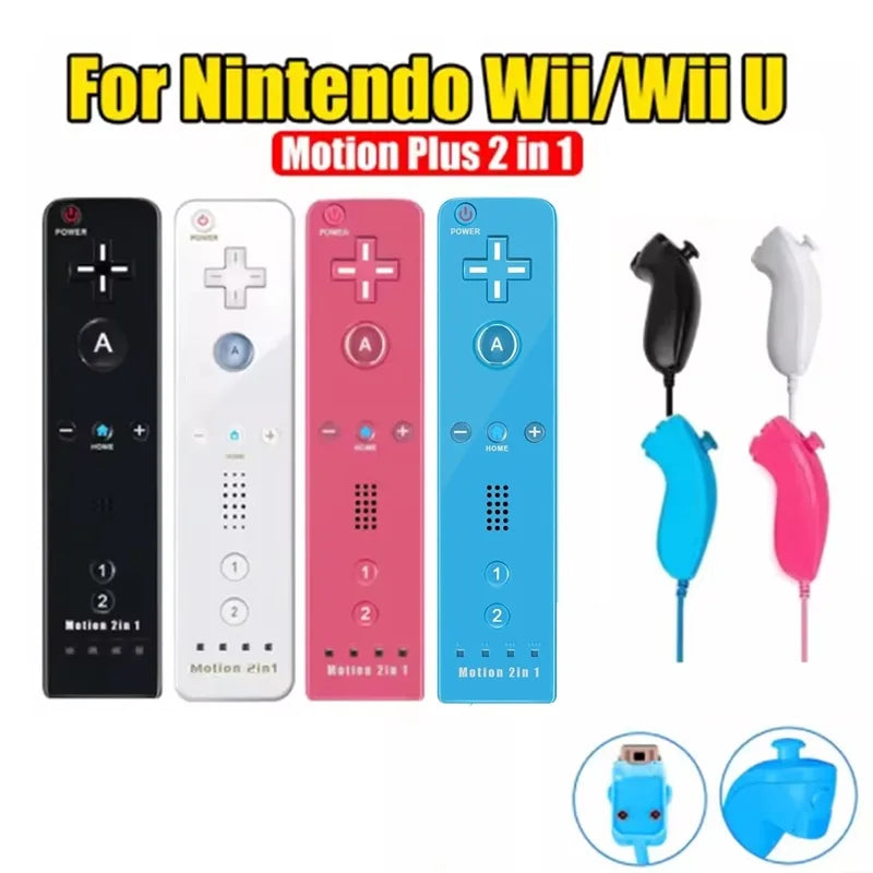 2 In 1 Wireless Remote Gamepad Silicone Case Included For Nintendo Wii/Wii U Optional Motion Plus Family Gaming Accessories Tool Zpaxo