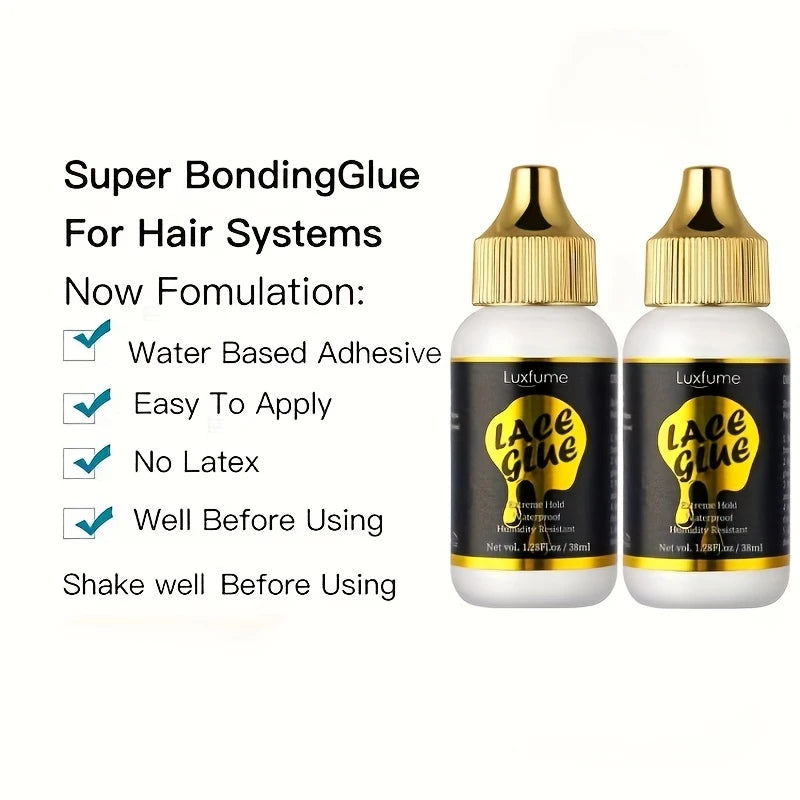38ml Lace Glue Gel for Wig Stalling,Strong Hold Quick Dry Wig Hair Adhesive,Unisex Waterproof Wig Lace Glue for Hair Accessories Zpaxo