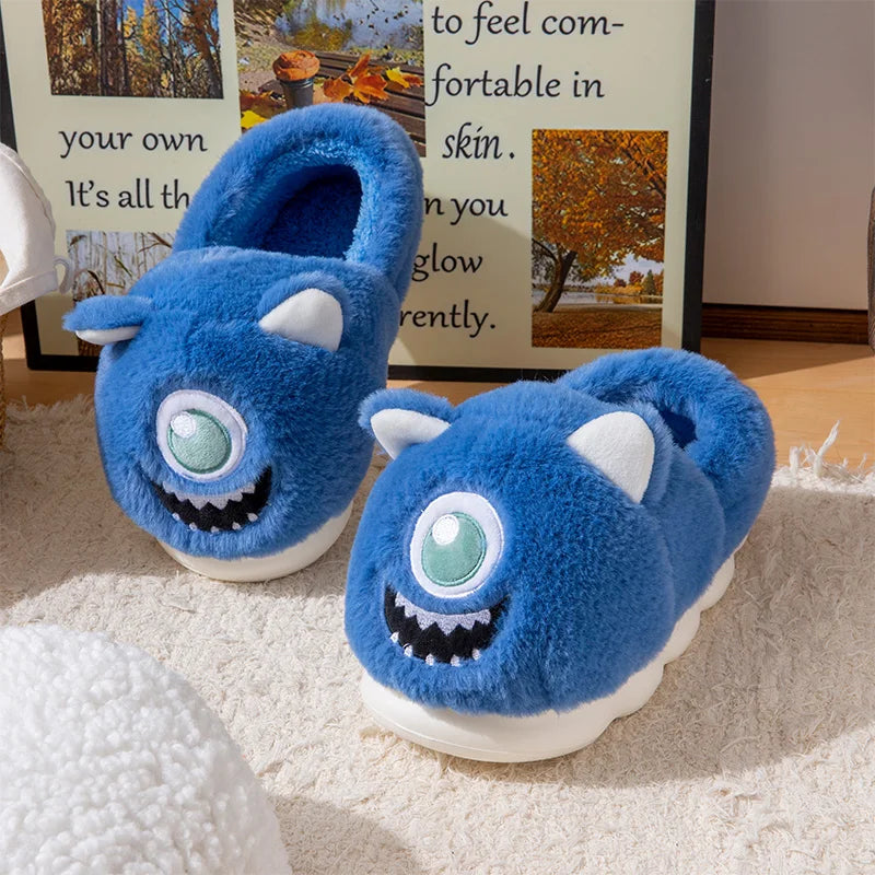 Unisex Winter Cloud Feel Plush Slippers Warm Cartoon Thick Sole
