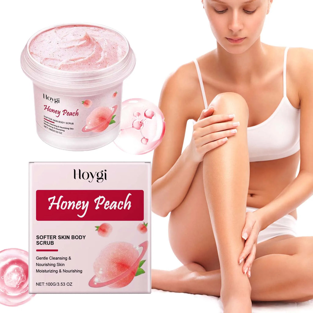 Honey Peach Body Scrub – Exfoliating & Brightening Skin Cleanser Body Scrub Zpaxo