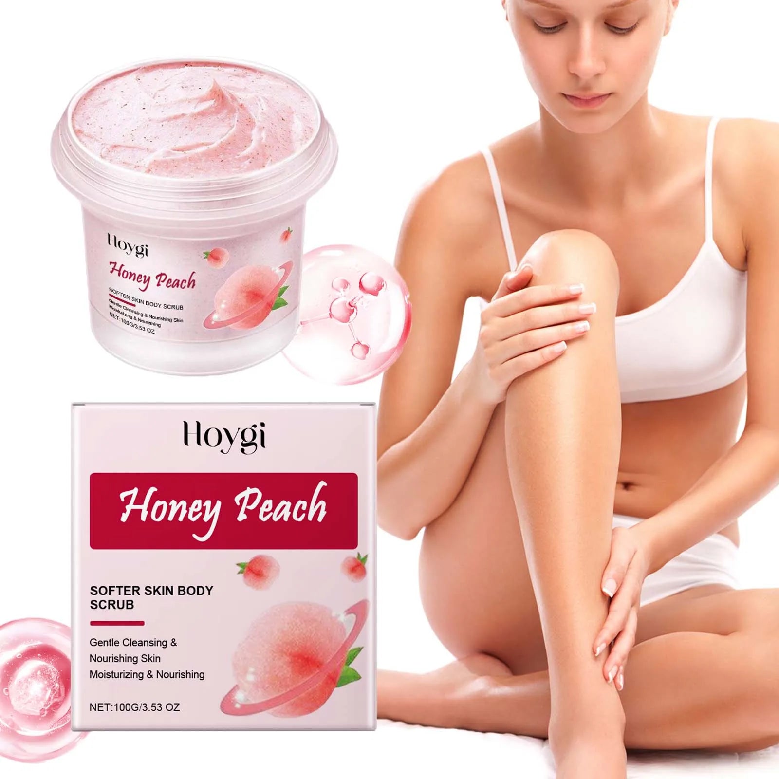 Honey Peach Body Scrub – Exfoliating & Brightening Skin Cleanser Body Scrub Zpaxo