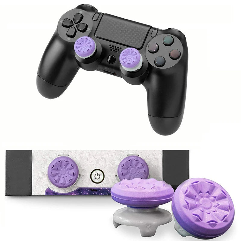 1 Pair Thumb Sticks Grips Rocker Stick Extenders Caps For PS4 / PS5 Controller Silicone Joystick Covers Accessories Kit Set Pack Zpaxo Purple