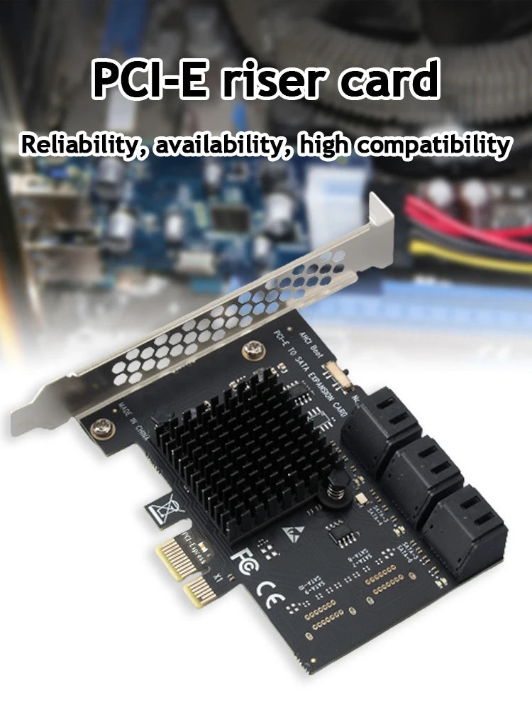 PCI-E 1X SATA3 0 6 Port Expansion Card 6Gbps Mini Express Windows