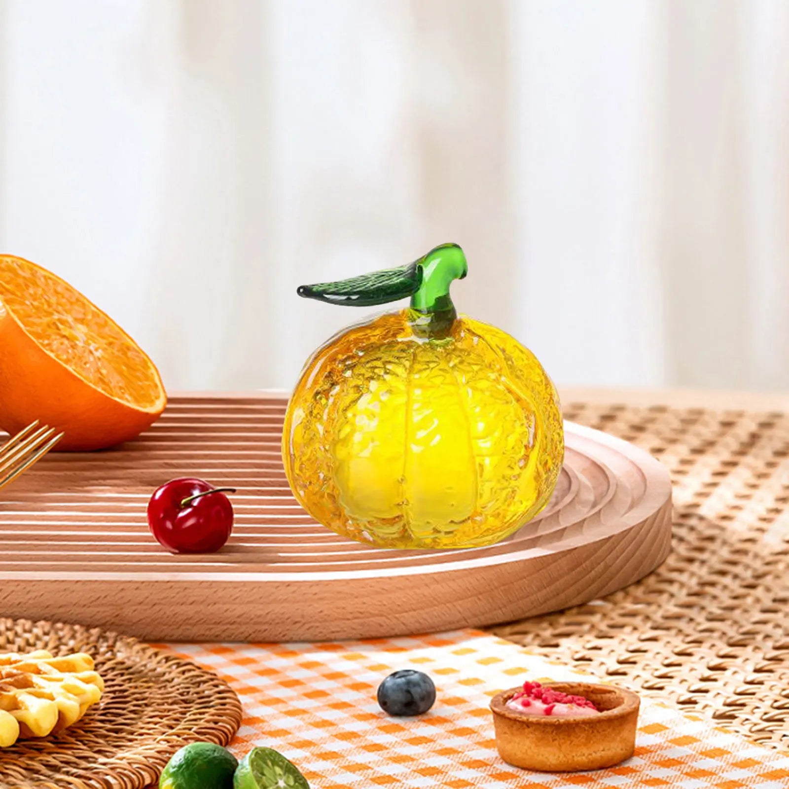 Glass Artificial Fruit Figurine – Decorative Desk Statue & Gift Glass Fruit Figurine Zpaxo