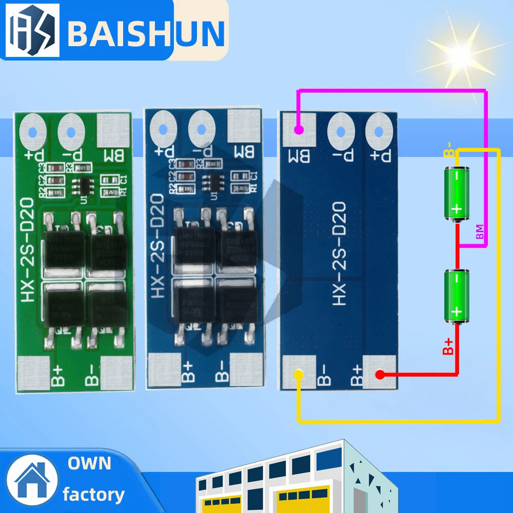 1- 2S 7 4V 18650 Lithium Battery Protection Board 8 13A Operating Zpaxo