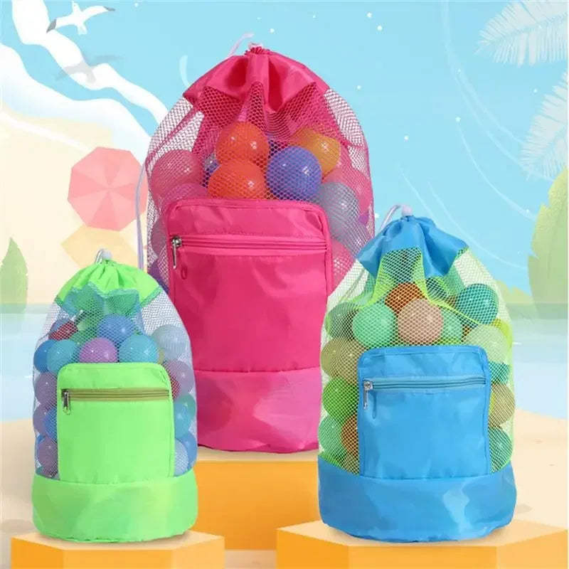 Foldable Beach Toy Bag Storage Pouch Tote Mesh Travel Organizer