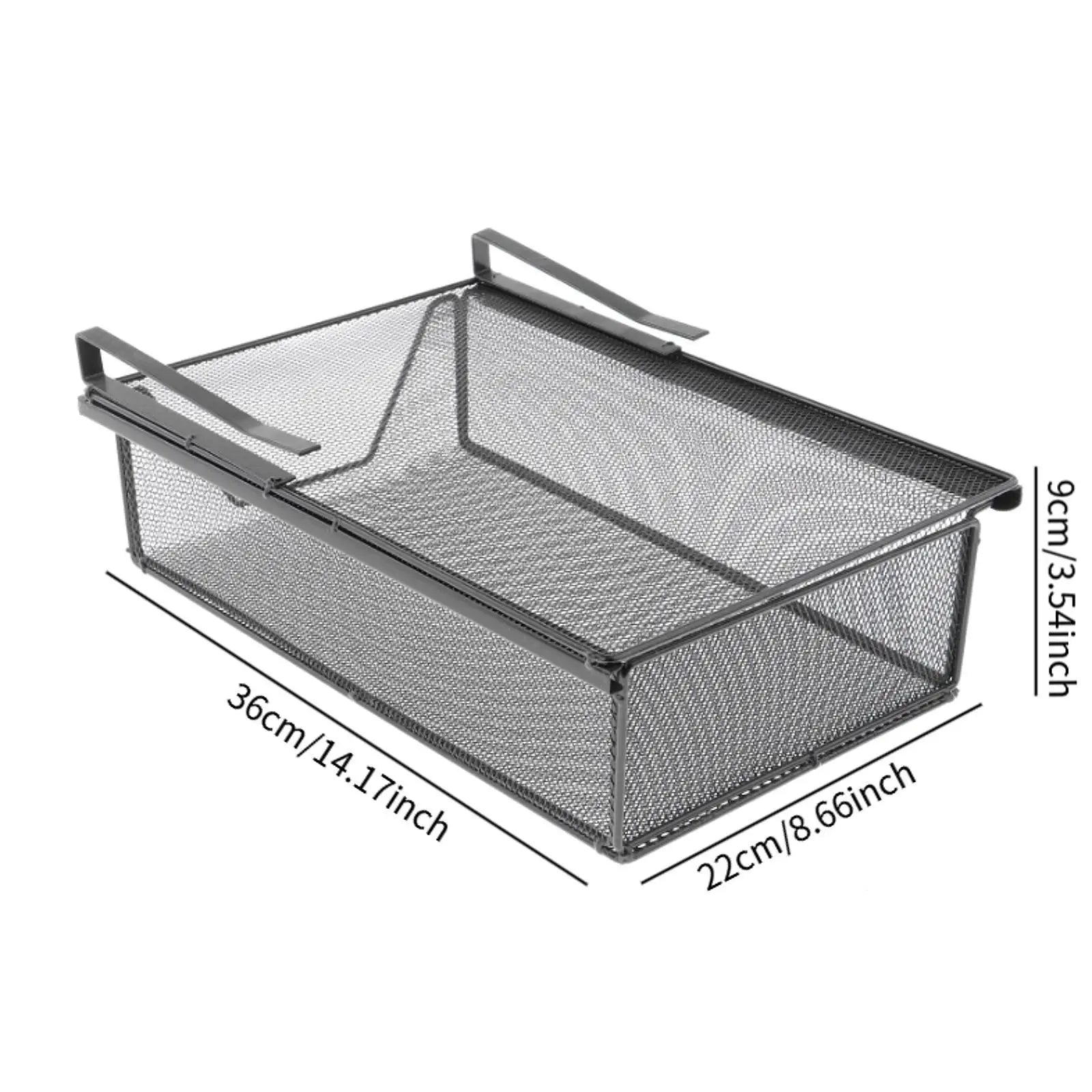 Hanging Pullout Drawer Basket Iron Decoration Space Saving Portable Closet Holder for Pantry Dining Room Under Desk Home Kitchen Zpaxo