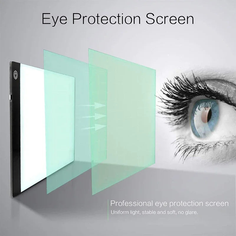 A3/A4/A5 Three Level Dimmable Led Light Pad Drawing Board Pad Tracing Light Box Eye Protection Easier for Diamond Painting Zpaxo