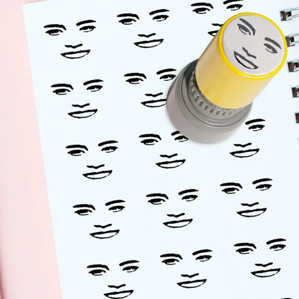 Faucet Inkable Fun Emotion Seal Toy Anime Characters Pressable Novelty Gag Face Seal for Creative Fun Kid's Toy Quick-drying Zpaxo