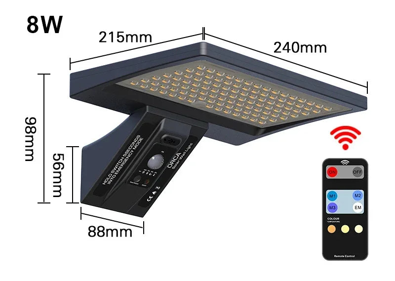 Solar Energy Garden Wall Light Indoor Waterproof Outdoor Lamp Sunlight Powered Lighting for Yard Zpaxo 8W 3000K-6000K China Mainland