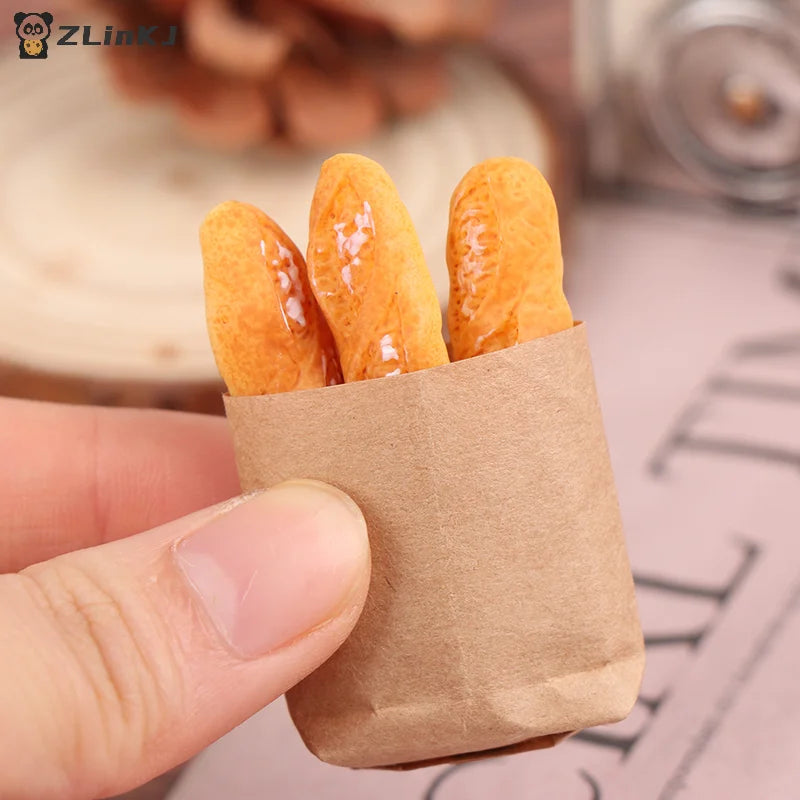 ▶1 Set Fake Croissant Mini Food Bread Ornament Miniature 1:12 Dollhouse Decor Furniture Toys Dollhouse Accessories Zpaxo