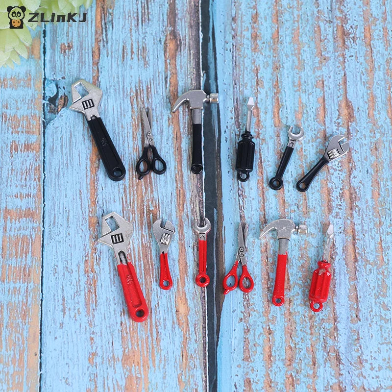 ▶6Pcs/Set Dollhouse Mini Repair Kits Accessories Hammer Wrench Furniture Toys Zpaxo