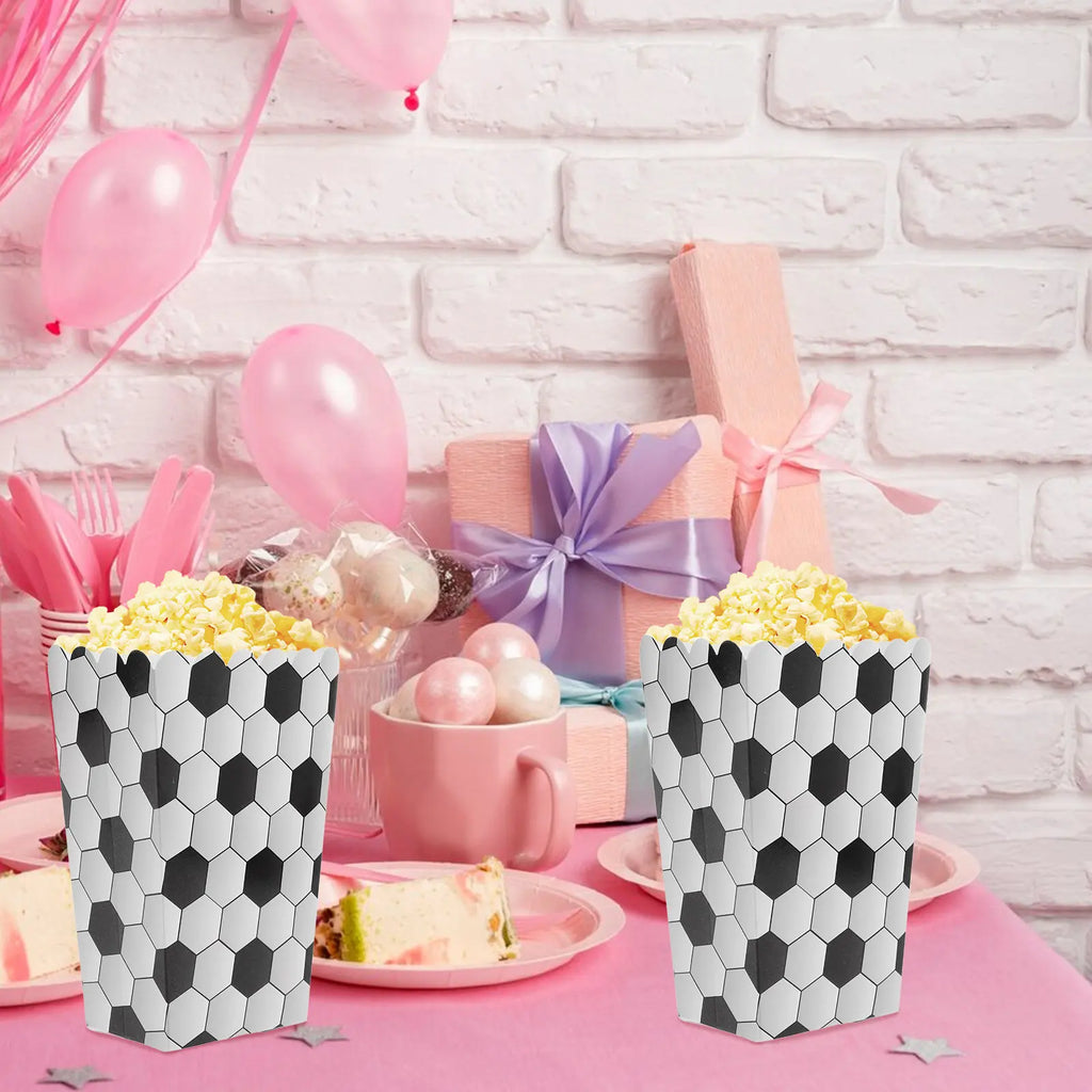 6Pcs Basketball Sports Party Popcorn Boxes Paper Snack Containers Treat Holders Large Capacity Sports Themed Party Favors