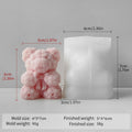 3D Rose Bear Candle Silicone Mold for Valentine's Day DIY Heart Bow-Tie Bear Soap Wax Craft Ornaments Gift Cake Chocolate Mold Zpaxo JZB-0258
