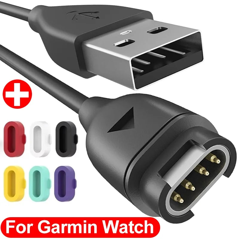 USB Watch Charging Cable For Garmin Fenix 7 7S 7X 6 6S 6X 5 Plus Vivoactive 3 Forerunner 945 935 245 Charger Dock With Dust Plug Zpaxo