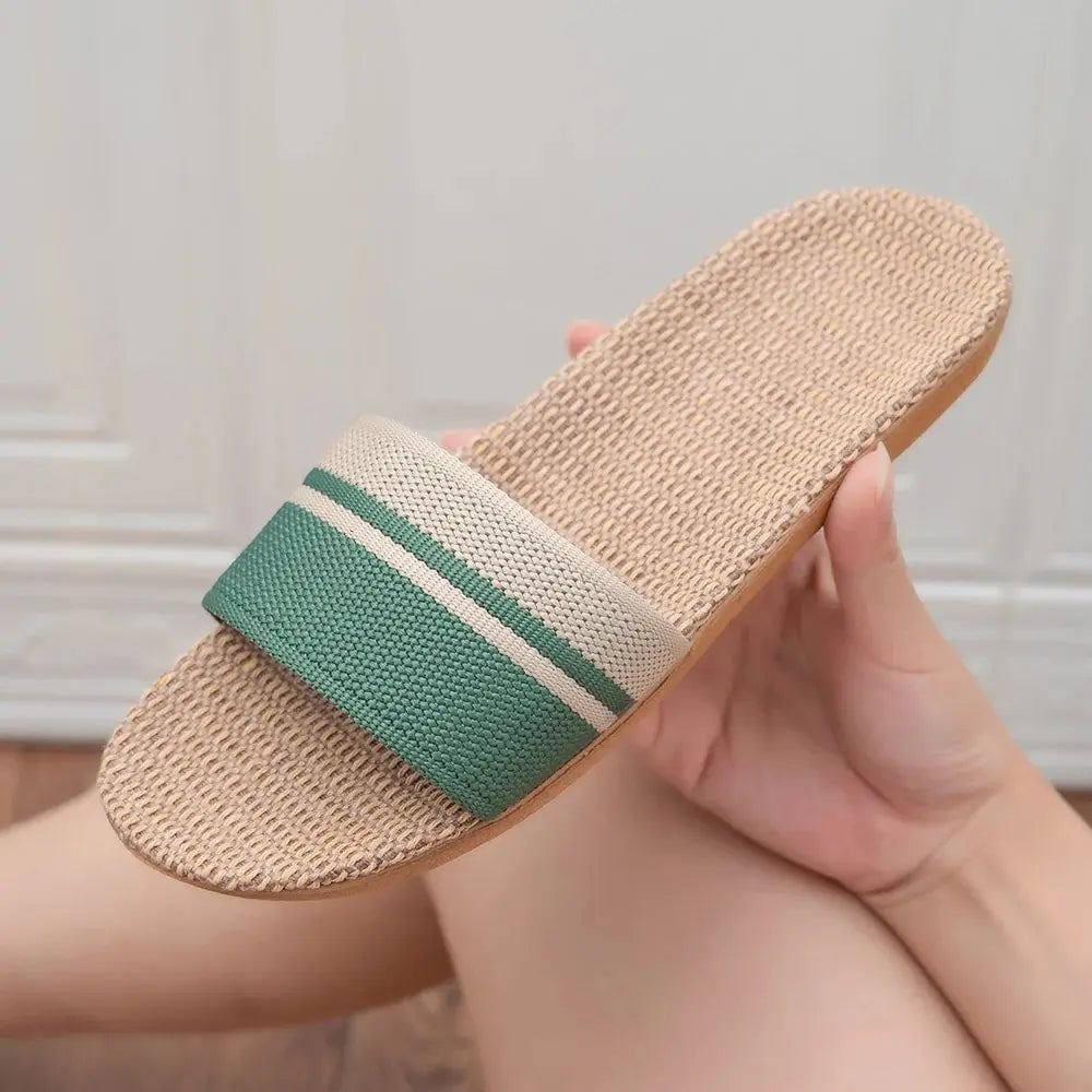 Summer Women Slippers Anti-slip Home Lightweight Shoes Indoor Linen