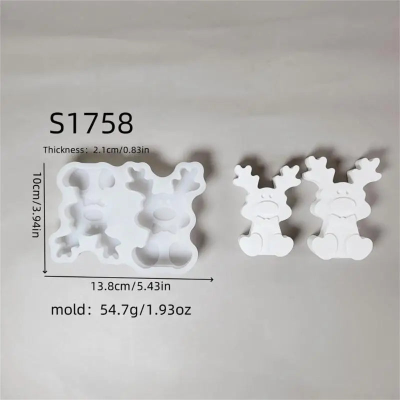 Holiday Decoration Elks Silicone Mold Easy Demolding DIY Craft Projects Zpaxo