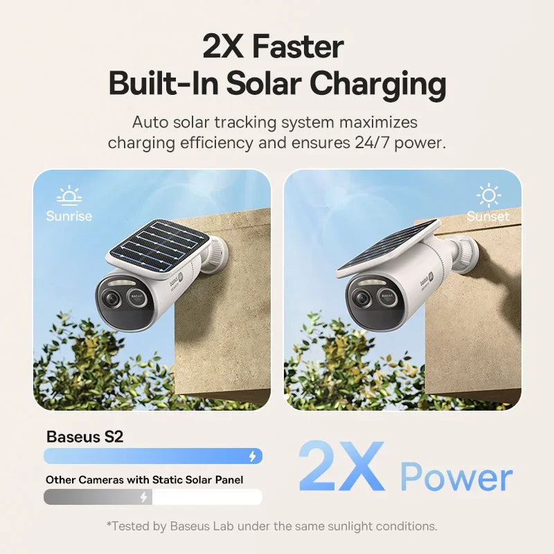 Baseus Security S2 Outdoor Camera 4K Clarity Solar Wireless Wifi