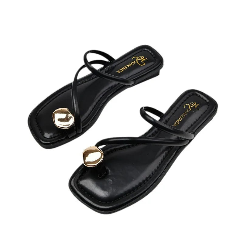 2026 Summer Beach Flip Flop Clip Toe Women Flats Slippers Shoes
