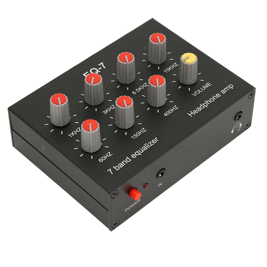 7 Band Sound Equalizer RCA Output Input 12dB Bass Adjustment Dual