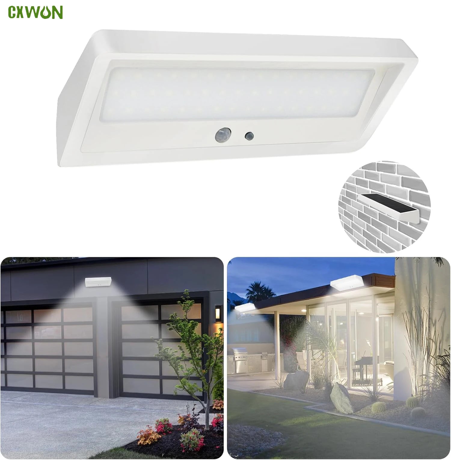 Outdoor Solar Powered 48 LED Lights PIR Sensor 4000mAh Waterproof Security Spotlight for Garden Patio Lighting Zpaxo
