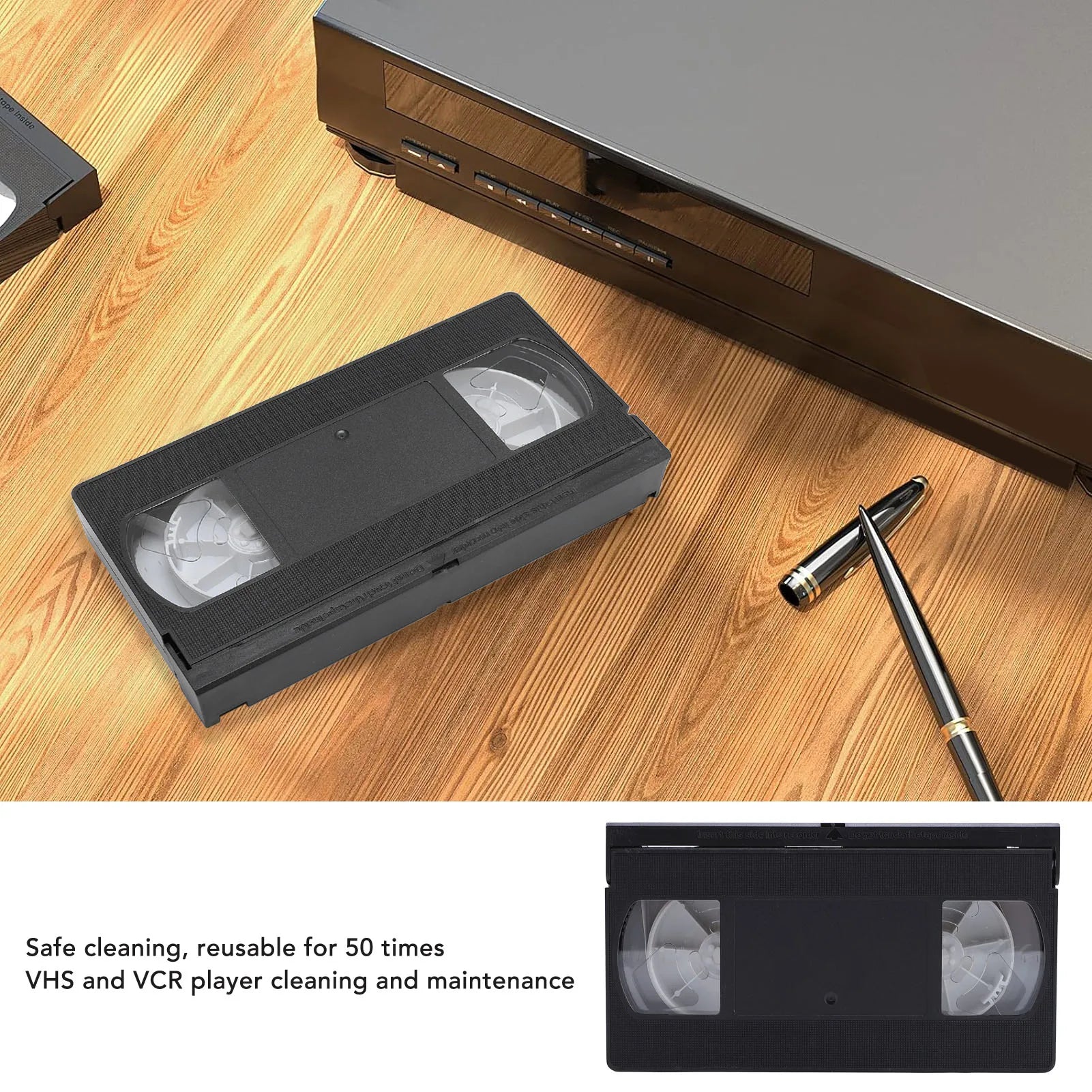 VCR Head Cleaner VHS Reusable Video Player Cleaning Tool Dry