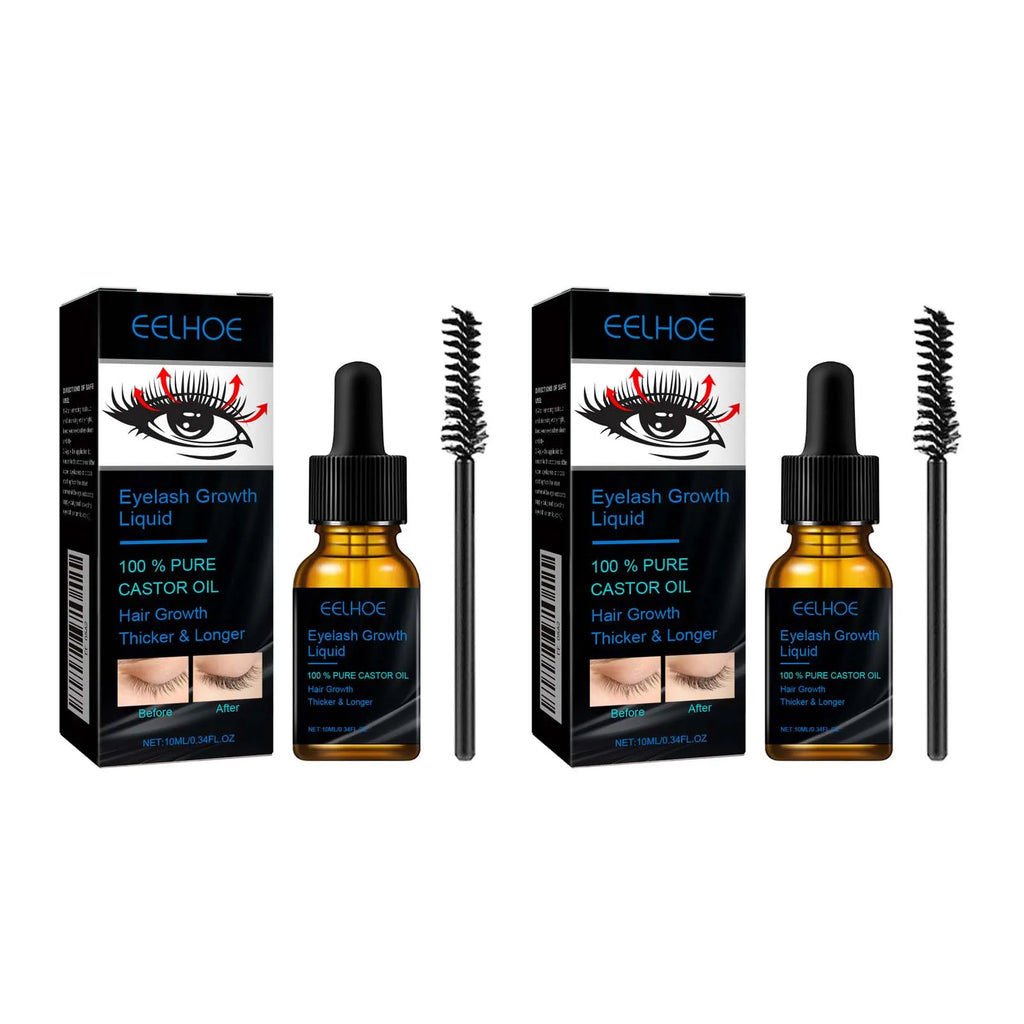 Castor Oil Eyebrow & Eyelash Growth Serum | Eelhoe 10ml Eyebrow & Lash Serum Zpaxo 2pcs