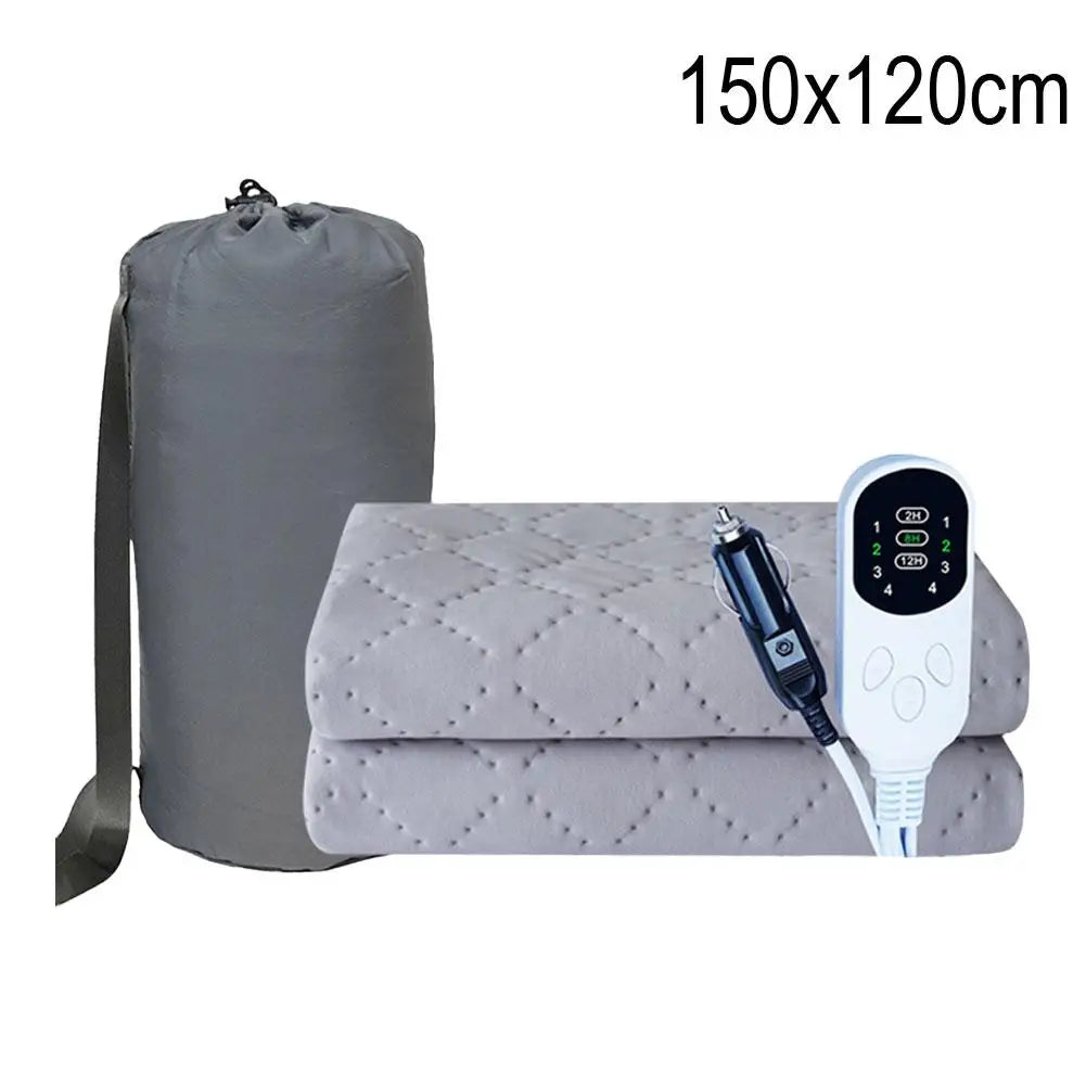 12V Car Electric Blanket – Heated Travel Blanket for Camping Car Electric Blanket Zpaxo Grey