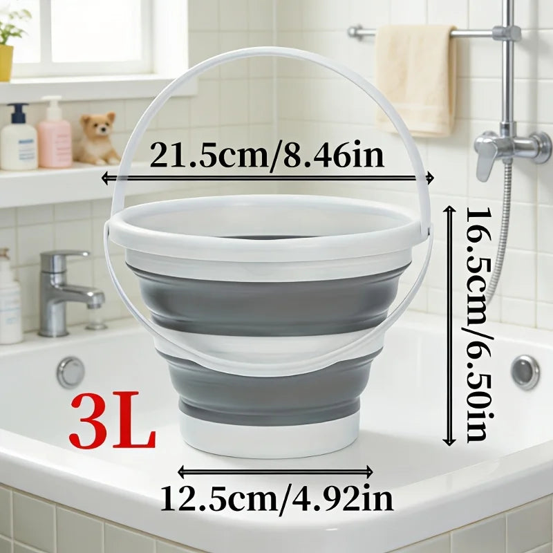 Space-saving Collapsible Cleaning Bucket Sturdy Handle Design