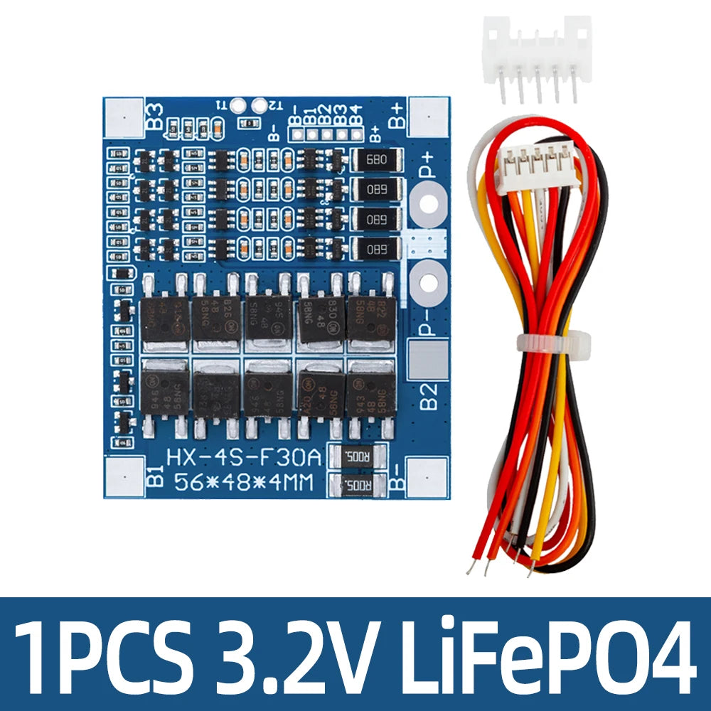 4S 3 2V 7V 30A LiFePO4 Lithium Battery BMS Charge Protection Board 12 Zpaxo blue 3.2V LiFePO4