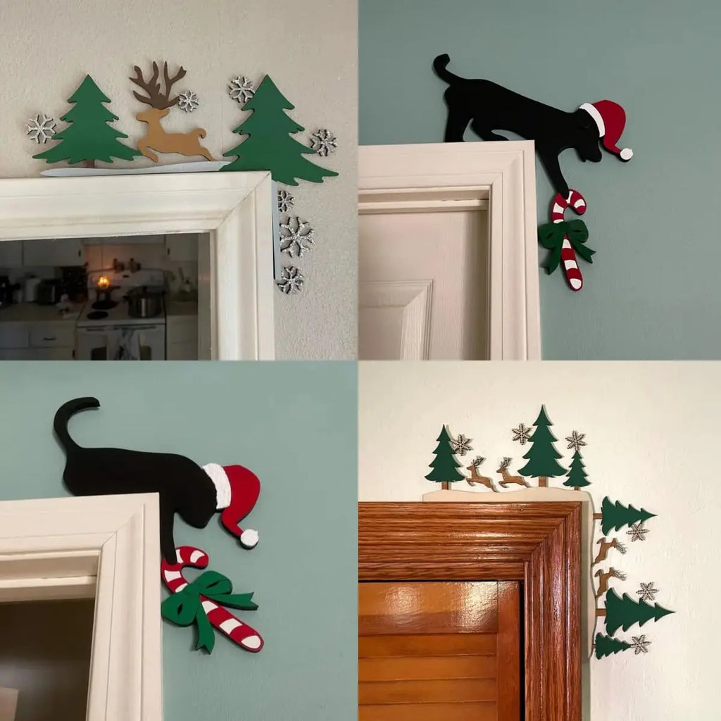 Santa Claus Wooden Christmas Door Corner Decoration | DIY Decor