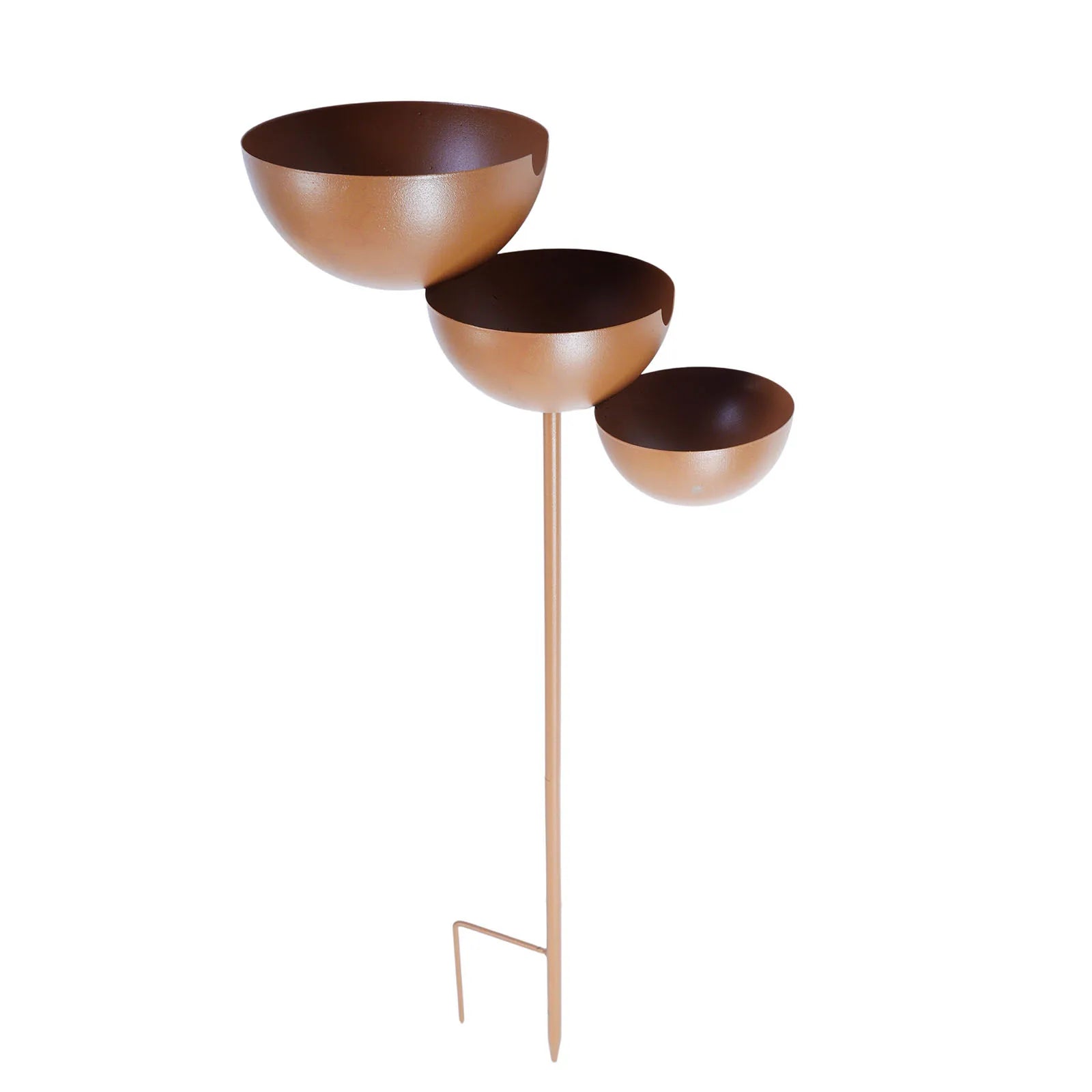 3-Layer Bird Water Bowl Metal Stake Bee Station Feeding Outdoors
