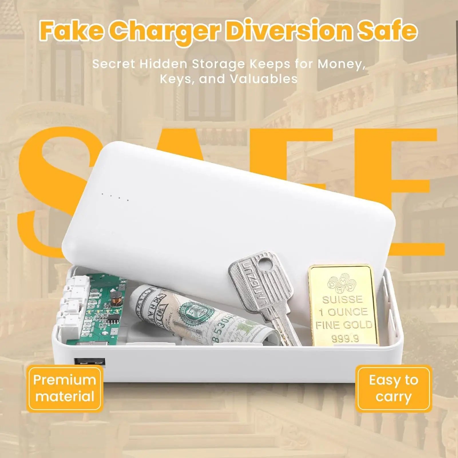 Fake Power Bank Valuable Container Diversion Safe Disguised Hiding