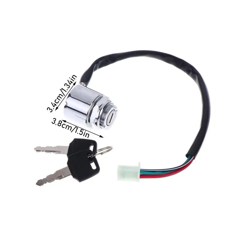 Universal Motorcycle 4-Wire Ignition Switch – Waterproof, 2 Keys