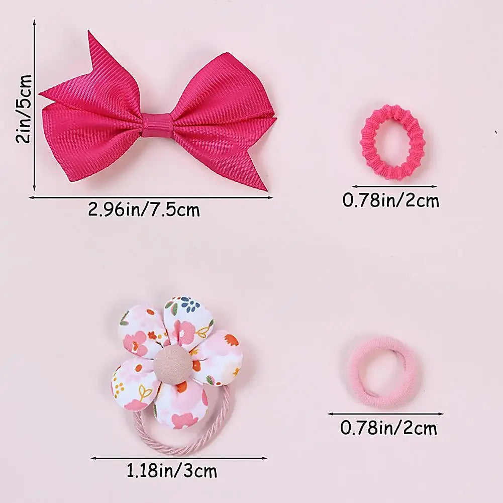 Girls Pink Hair Accessories Set 120pc – Bows, Ties & Scrunchies Girls Hair Accessory Set Zpaxo