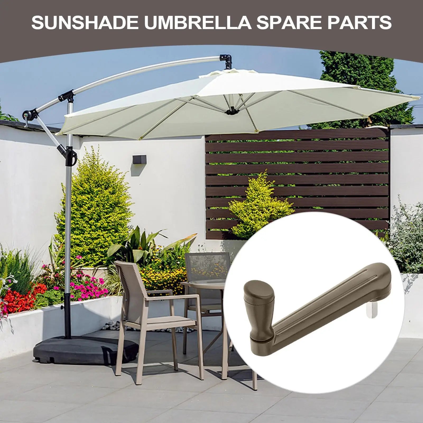 Patio Umbrella Parts Table Canopy Crank Handle Adjustable Compact