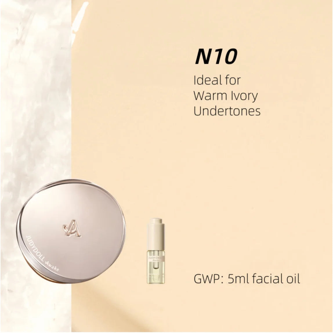 JUDYDOLL Awake Uv Defense Cushion Spf50 Foundation Truffle Essence Zpaxo N10 With Facial oil