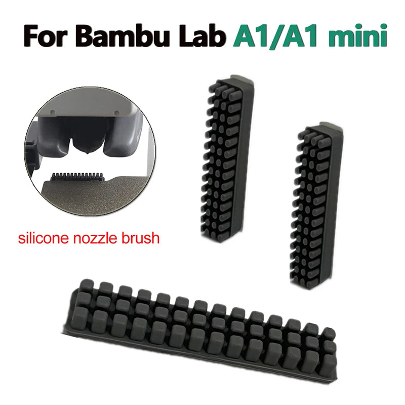 3/6/9/15pcs Nozzle Brush For Bambu Lab A1 / A1 Mini Wiper Silicone Brush Hotbed Mounted Scrubbers Cleaning Tool 3D Printer Parts Zpaxo