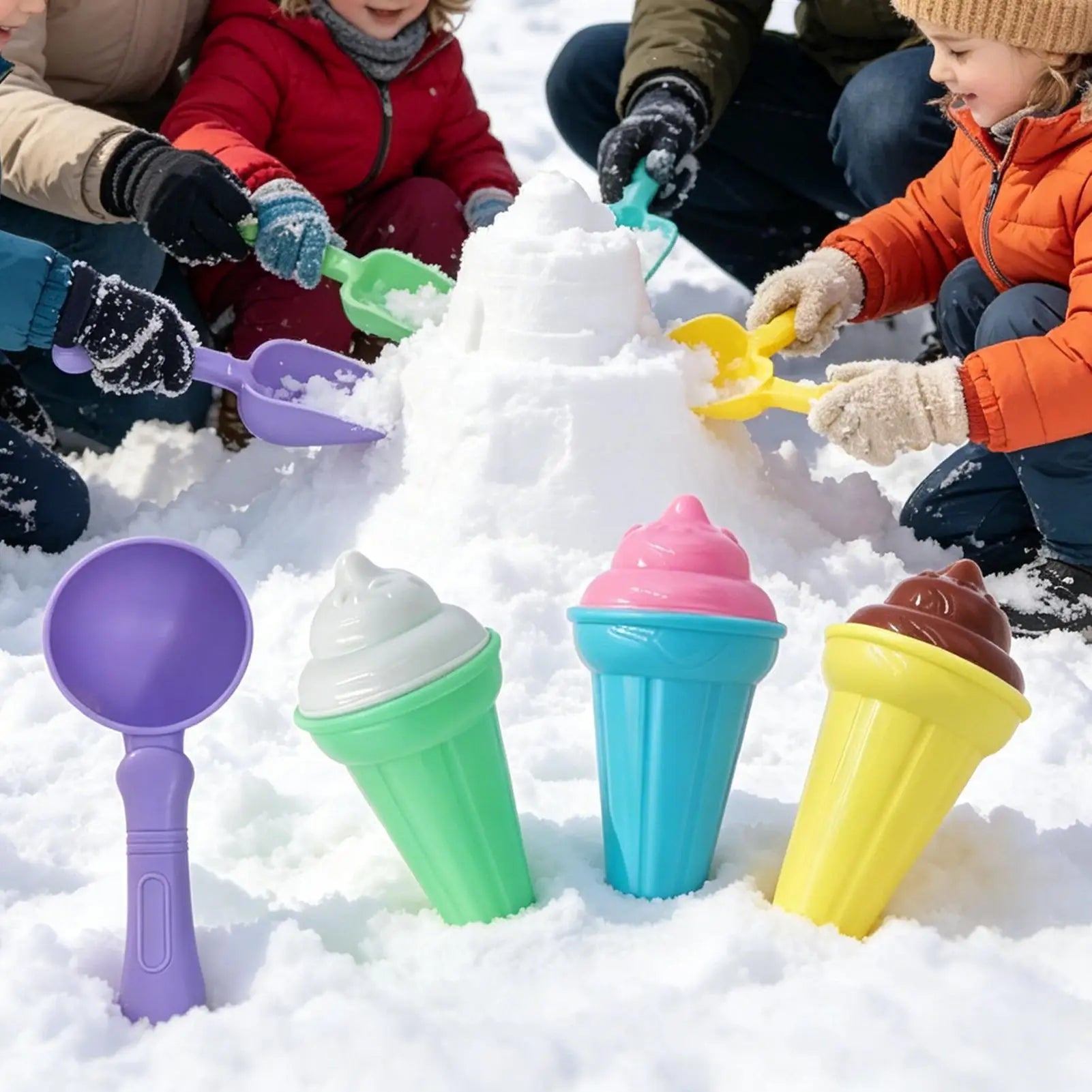 Ice Cream Sand Toys 7 Fun Creative Colorful Molds Girls Boys Beach Zpaxo