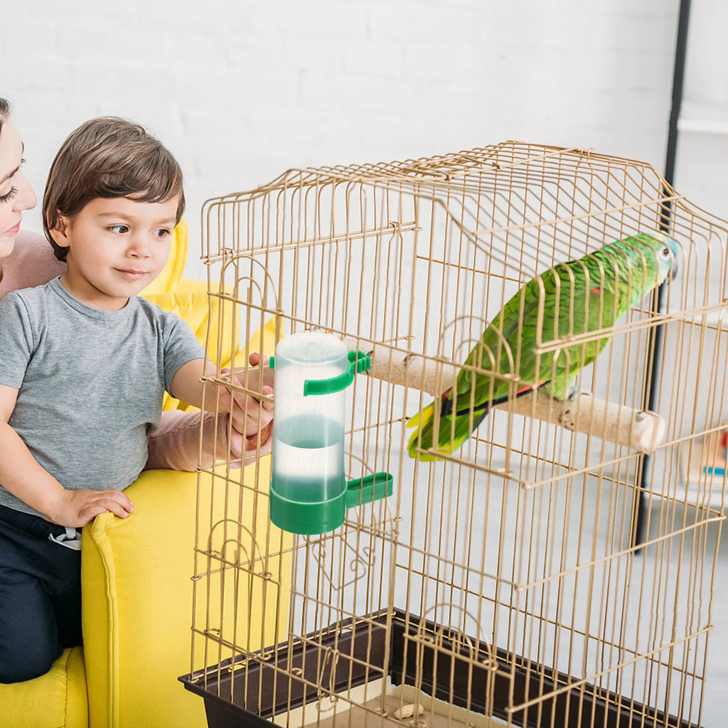 Bird Feeder Automatic Drinker Waterer Plastic Clip Cage Mount