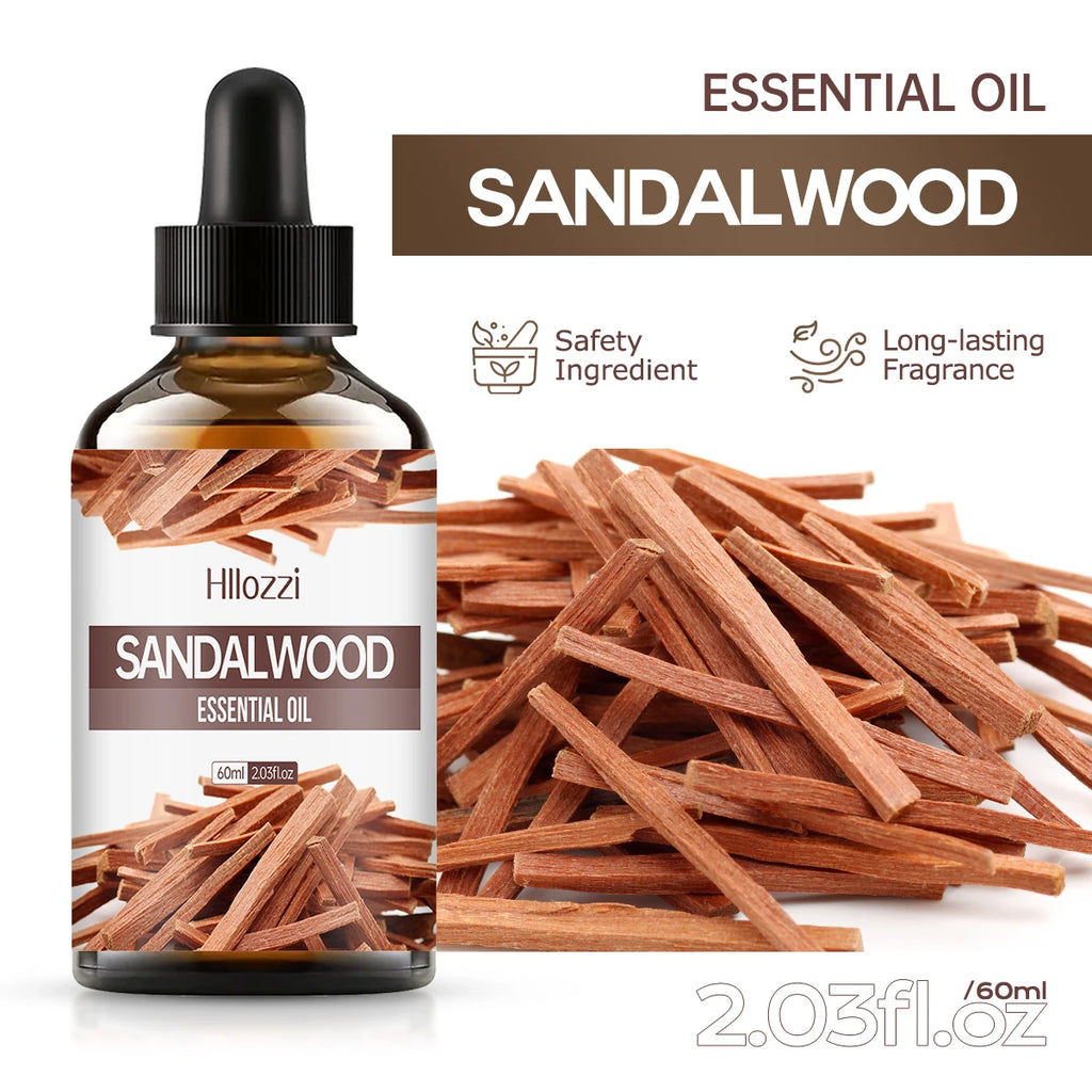 100ml/60ml/30ml Sandalwood Essential Oil for Candle Making Soap Making Diffusers Aromatherapy Fragrance Oil Zpaxo