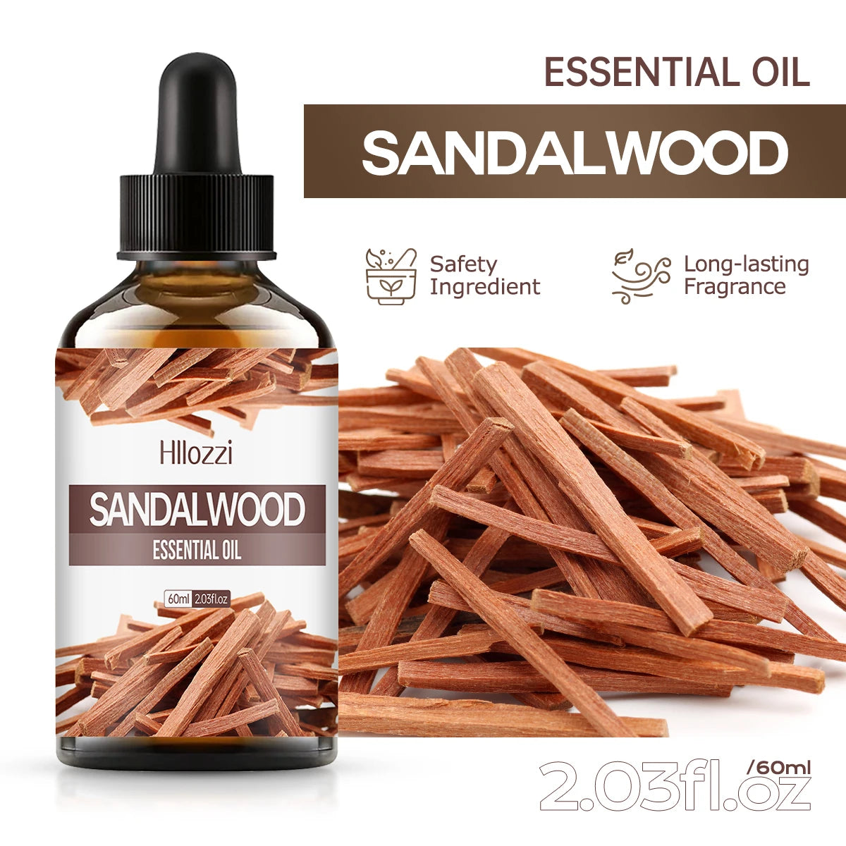 100ml/60ml/30ml Sandalwood Essential Oil for Candle Making Soap Making Diffusers Aromatherapy Fragrance Oil Zpaxo