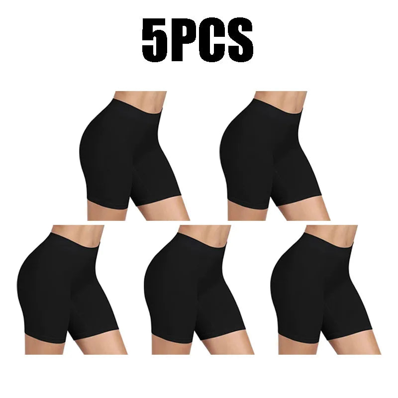 Ultra-soft High-waisted Bike Shorts Non-see-through Stretchy Gym Zpaxo 5PCS XXXL