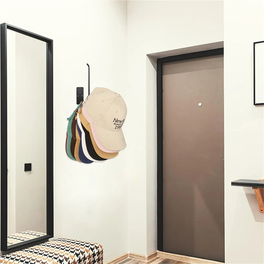 No-Drill Wall Mounted Hat & Storage Hook Rack | Multi-Use