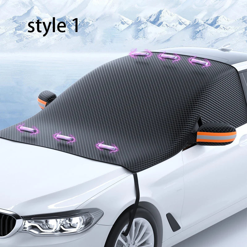 Magnetic Car Snow Cover Car Front Windscreen Cover Exterior Sunshade Snow Protection Snow Shield Half-Cover Windshield Cover Zpaxo color a