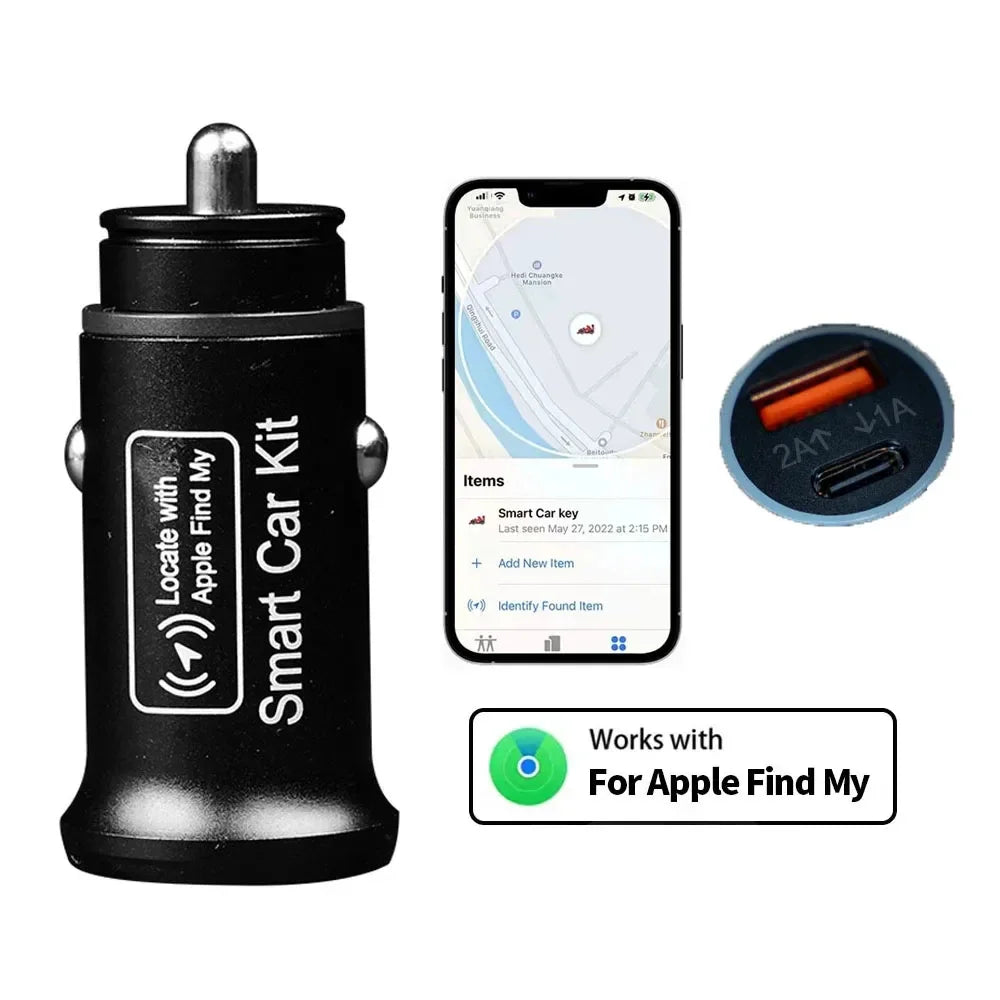 20W Car Charger GPS Tracker Fast Charging C QC3 0 Supports Apple Find Zpaxo