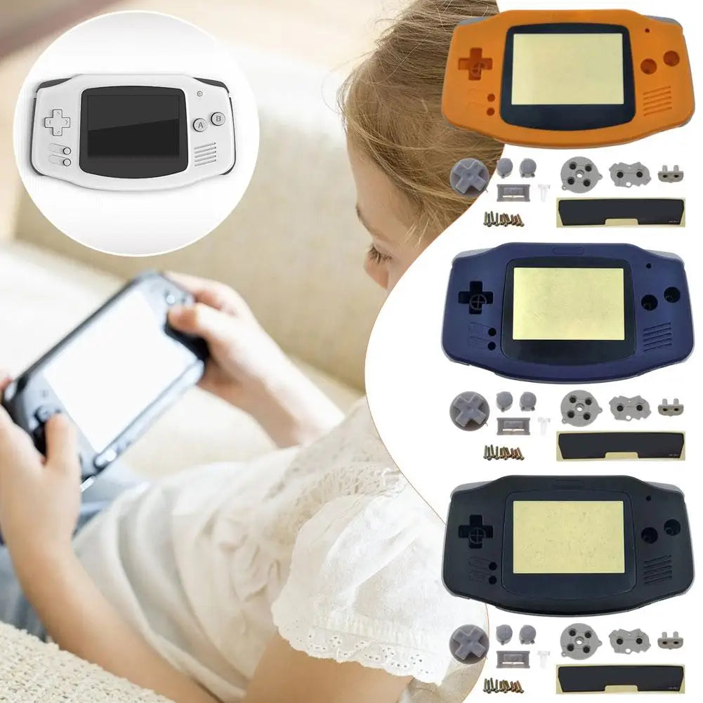 For Custom GBA Housing Shell For Game Boy Game Console Protection Case Advance Replacement Button Screws Kit Clear Transparent Zpaxo