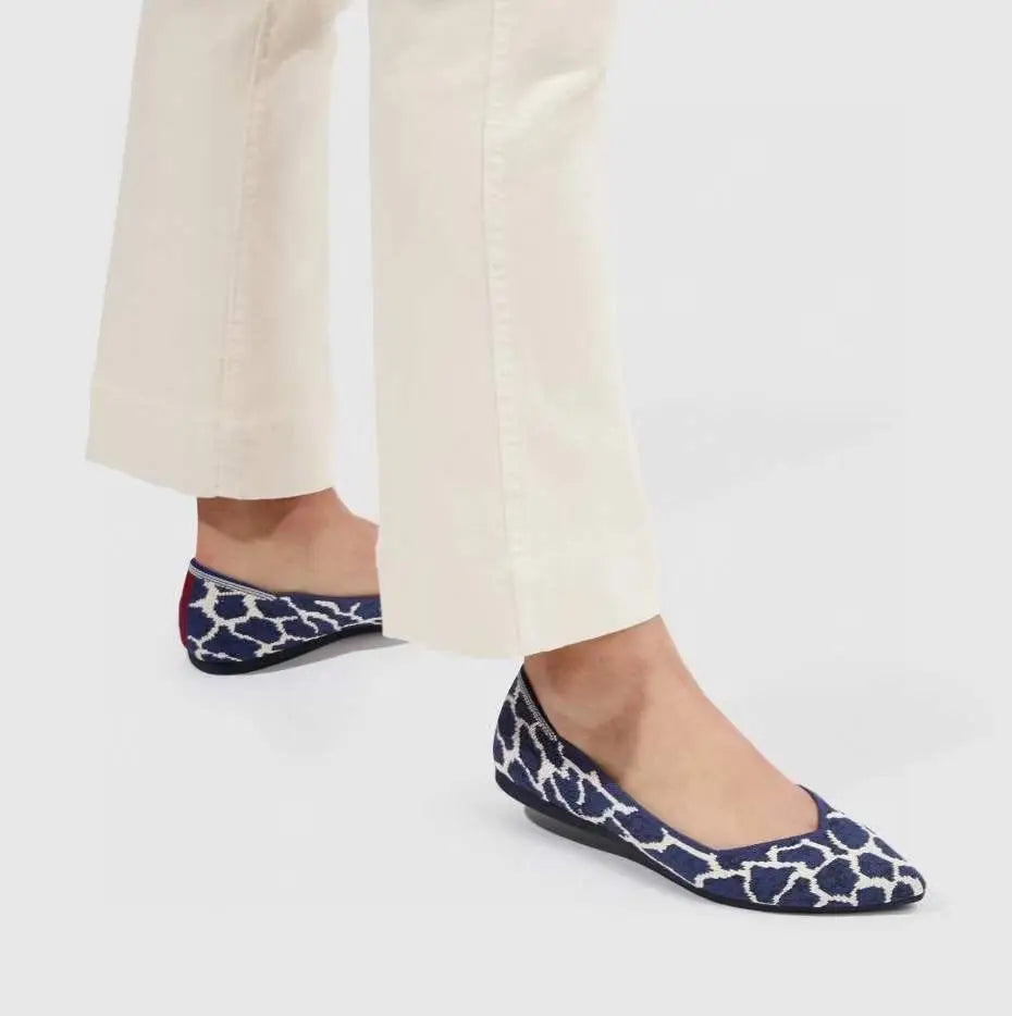 Large Size 43 42 41 Flat Shoes Women's Spring Summer Knitting Fly Line Luxury Shoes Women's Shoes Pointed Flat Single Shoes Zpaxo